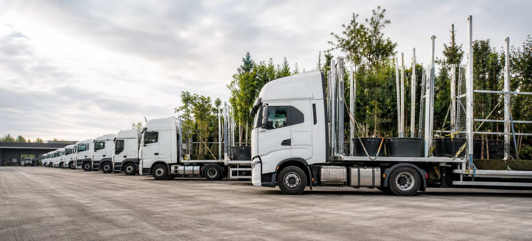 Vehicle park prepared for plant logistics